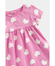 Load image into Gallery viewer, Mothercare Pink Cat Jersey Dress