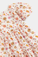 Load image into Gallery viewer, Mothercare Floral Puff-Sleeved Tiered Dress