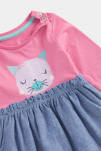 Load image into Gallery viewer, Mothercare Pink Cat Twofer Dress