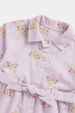 Load image into Gallery viewer, Mothercare Lilac Cat Cord Shirt Dress