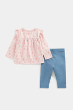Load image into Gallery viewer, Mothercare Pink T-Shirt and Leggings Set