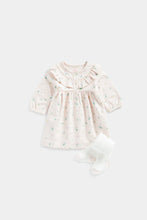 Load image into Gallery viewer, Mothercare Pink Sweat Dress and Tights Set
