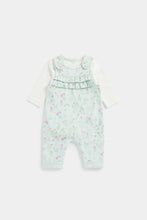 Load image into Gallery viewer, Mothercare Floral Dungarees and Bodysuit Set