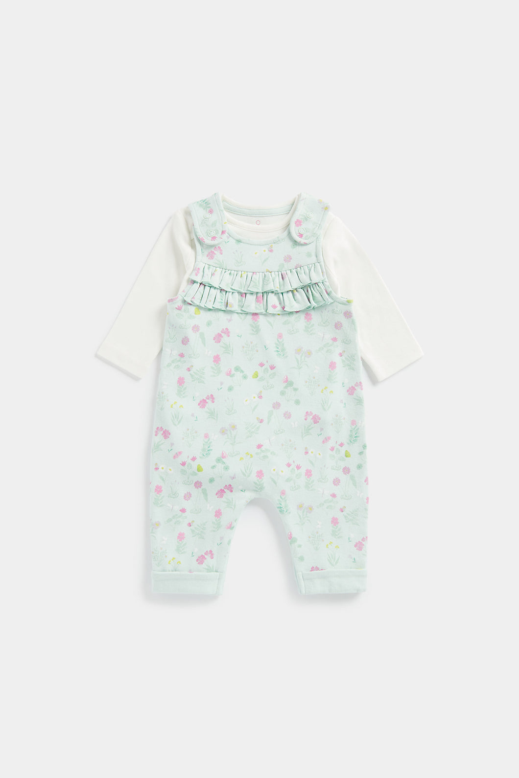 Mothercare Floral Dungarees and Bodysuit Set
