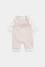 Load image into Gallery viewer, Mothercare My First Pink Mouse Dungarees and Bodysuit Set