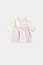 Load image into Gallery viewer, Mothercare Cord Pinny Dress, Bodysuit and Tights Set
