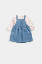 Load image into Gallery viewer, Mothercare Denim Pinny Dress, Bodysuit and Tights Set