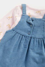 Load image into Gallery viewer, Mothercare Denim Pinny Dress, Bodysuit and Tights Set