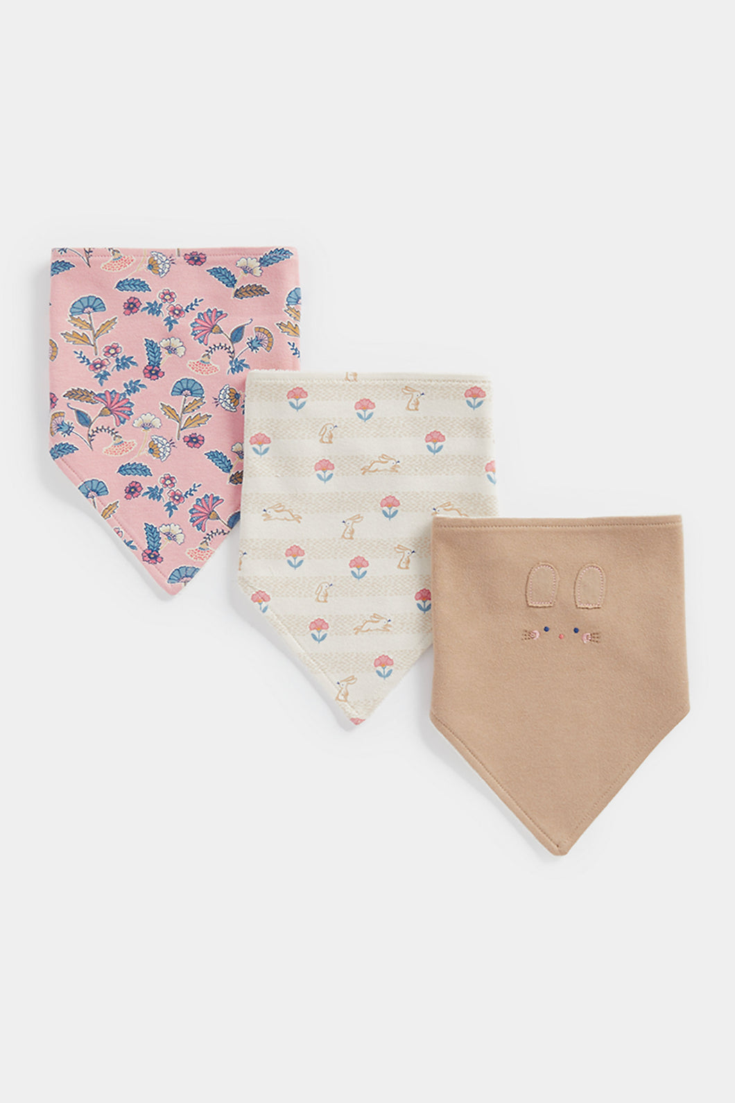 Mothercare Pink Bunny Bibs -3 Pack