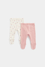 Load image into Gallery viewer, Mothercare Pink and Floral Leggings - 2 Pack