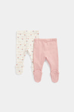Load image into Gallery viewer, Mothercare Pink and Floral Leggings - 2 Pack
