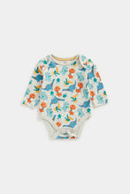 Load image into Gallery viewer, Mothercare Dino Velour Dungarees and Bodysuit Set