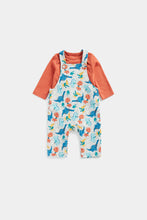 Load image into Gallery viewer, Mothercare Dinosaur Dungarees and Bodysuit Set