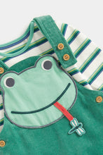 Load image into Gallery viewer, Mothercare Green Frog Cord Dungaree Set