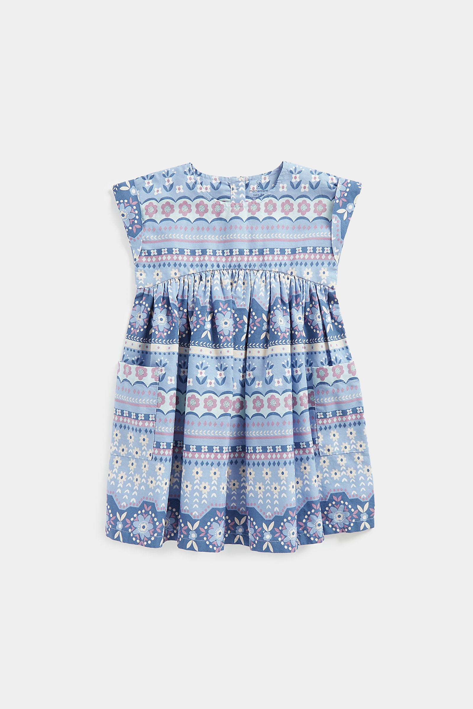 Mothercare Blue Embroidered Dress