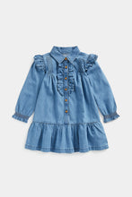Load image into Gallery viewer, Mothercare Denim Shirt Dress with Frill