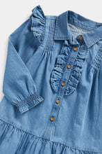 Load image into Gallery viewer, Mothercare Denim Shirt Dress with Frill