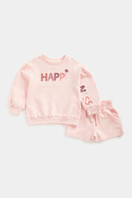 Load image into Gallery viewer, Mothercare Pink Sweat Top and Shorts Set