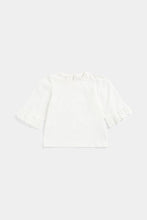 Load image into Gallery viewer, Mothercare White Broderie Frill T-Shirt