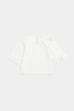 Load image into Gallery viewer, Mothercare White Broderie Frill T-Shirt