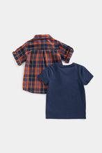 Load image into Gallery viewer, Mothercare Checked Shirt and T-Shirt Set