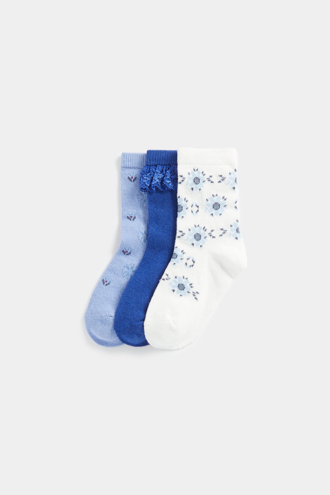 Mothercare Floral Frill Socks - 3 Pack