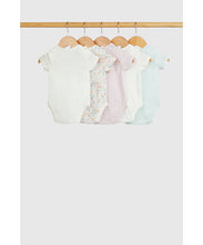 Load image into Gallery viewer, Mothercare Wild Flowers Short-Sleeved Bodysuits - 5 Pack