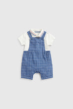 Load image into Gallery viewer, Mothercare Bibshorts and Polo Shirt Bodysuit Set