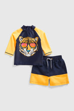 Load image into Gallery viewer, Mothercare Tiger Sunsafe Rash Vest and Woven Shorts