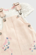 Load image into Gallery viewer, Mothercare Denim Pinny Dress and T-Shirt Set