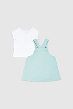 Load image into Gallery viewer, Mothercare Floral Pinny Dress and T-Shirt Set