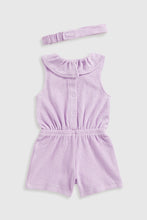 Load image into Gallery viewer, Mothercare Towelling Playsuit and Headband Set