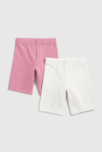 Load image into Gallery viewer, Mothercare Cream and Pink Cycle Shorts - 2 Pack