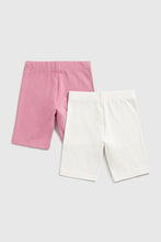 Load image into Gallery viewer, Mothercare Cream and Pink Cycle Shorts - 2 Pack