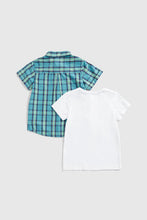 Load image into Gallery viewer, Mothercare Checked Shirt and T-Shirt Set
