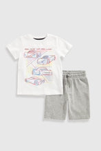 Load image into Gallery viewer, Mothercare Jersey Shorts and Car T-Shirt Set