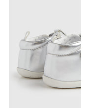 Load image into Gallery viewer, Mothercare Silver T-Bar Pram Shoes
