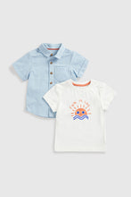 Load image into Gallery viewer, Mothercare Checked Shirt and T-Shirt Set