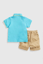 Load image into Gallery viewer, Mothercare Embroidered Polo Shirt and Shorts Set