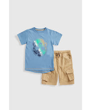 Load image into Gallery viewer, Mothercare Cargo Shorts and T-Shirt Set
