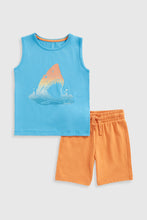 Load image into Gallery viewer, Mothercare Shark Vest T-Shirt And Shorts Set