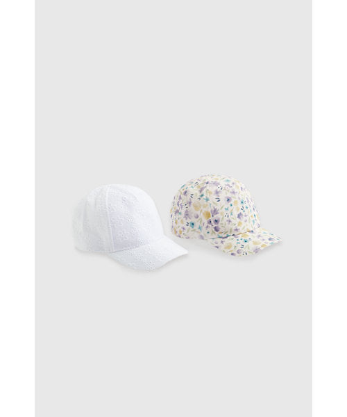 Mothercare Floral Baseball Caps - 2 Pack