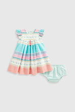 Load image into Gallery viewer, Mothercare Striped Dress and Knickers Set
