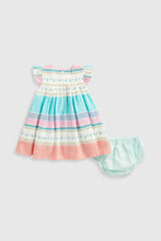 Load image into Gallery viewer, Mothercare Striped Dress and Knickers Set
