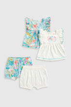 Load image into Gallery viewer, Mothercare Four Piece Shorts and Tops Set