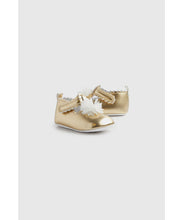 Load image into Gallery viewer, Mothercare Gold Flower Pram Shoes