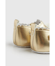 Load image into Gallery viewer, Mothercare Gold Flower Pram Shoes