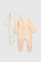 Load image into Gallery viewer, Mothercare Floral Garden Zip-Up Baby Sleepsuits - 2 Pack