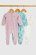 Load image into Gallery viewer, Mothercare Garden Bunny Baby Sleepsuits - 3 Pack