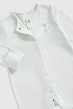 Load image into Gallery viewer, Mothercare Blue Floral Baby Sleepsuits - 3 Pack
